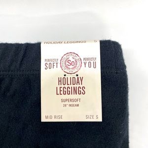 NWT Black ‘Holiday’ Leggings Sz Small